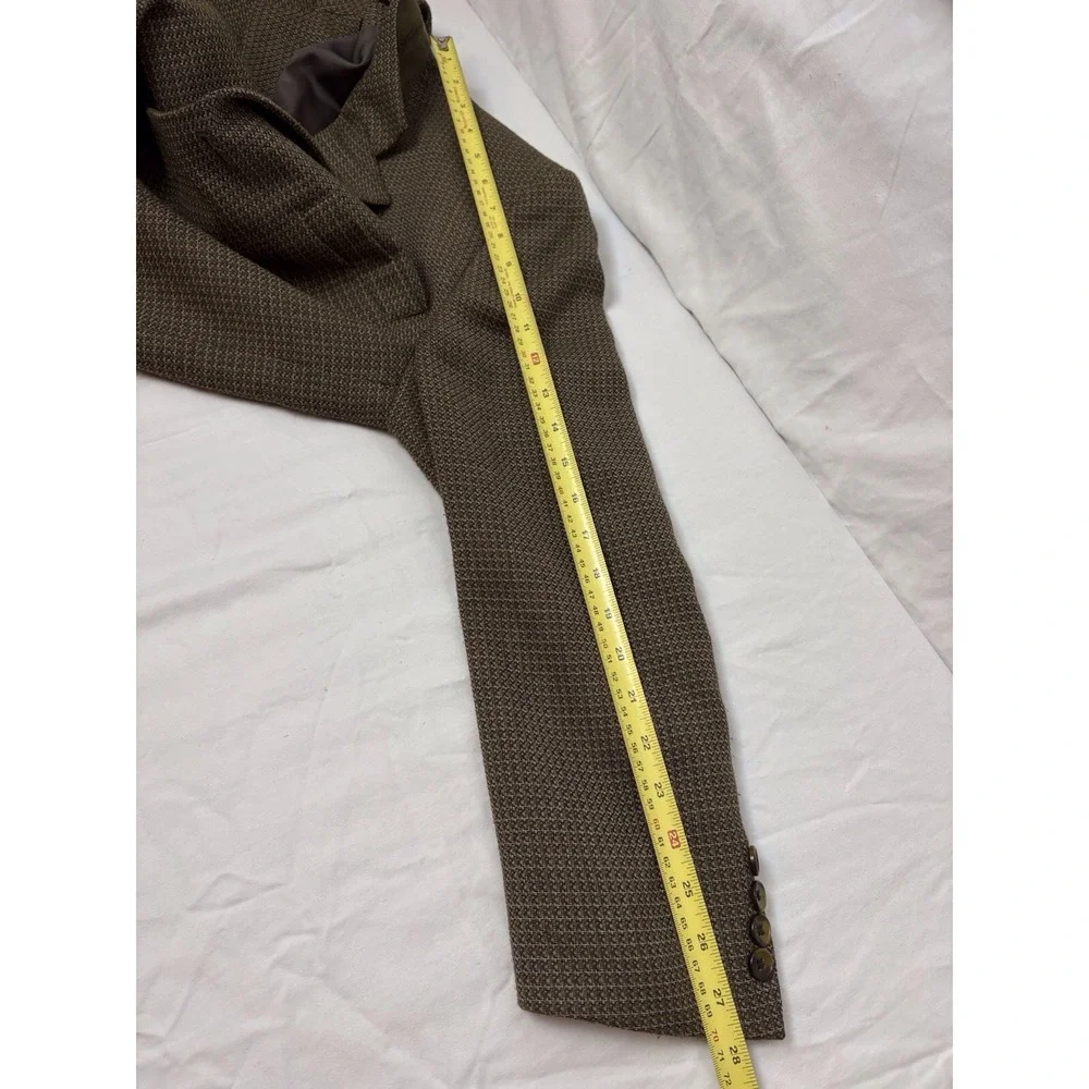Vintage Men's Bob Mackie Classic Wool Blend Blazer Brown 42 90's USA Houndstooth
